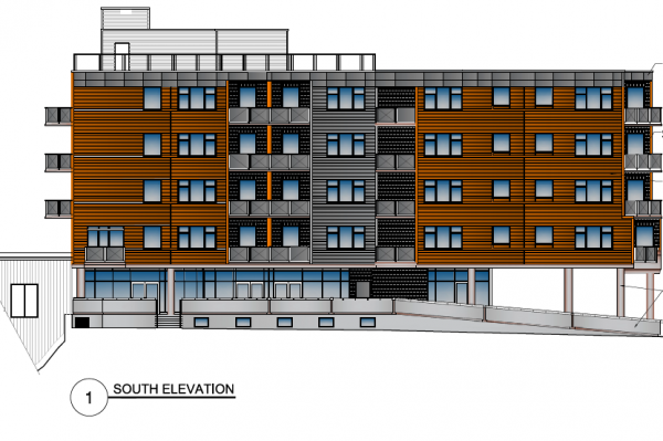 Commercial page South Elevation of the Upside